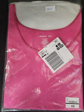 Dreams Co., Sleeveless Tee/Separate, Scoop Neck in Pink, Women's Size 6X, New